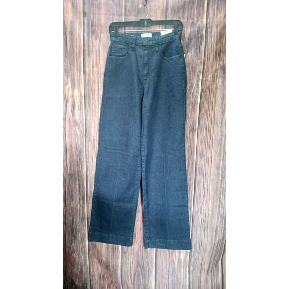 Universal Thread dark wash high rise wide leg denim jeans woman's size 4 long - Picture 1 of 6